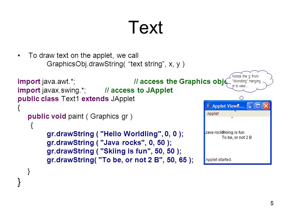 Java graphics object